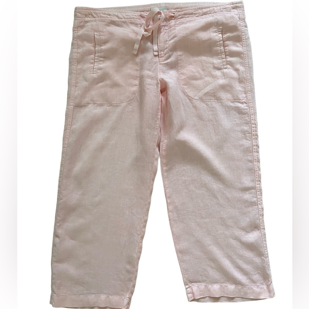 Vince 100% linen cropped pants size Large, light pink
